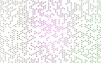 Light Pink, Green vector pattern with christmas snowflakes. Shining colored illustration with snow in christmas style. The pattern can be used for year new  websites.