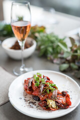 Roasted Red Pepper and Artichoke Salad with Anchovies and Olives