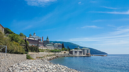 Holy Monastery Hilandar landscape HDR, Mount Athos