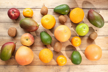 Many different nutritious and delicious fruits. Healthy food