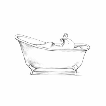 Retro-Badewanne mit Wasser und Badeente