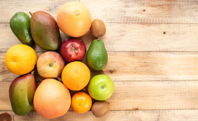 Many different nutritious and delicious fruits. Healthy food