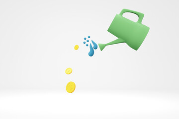 Gold coins finance income business money success. Illustration  wallpaper for backdrop background. Business brochure cover wed design product presentation. 3D Rendering.  
