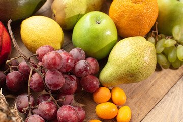 Naklejka na ściany i meble A wide variety of fruits, nutritious and delicious. Healthy food