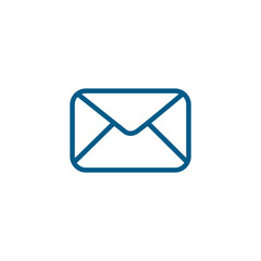 Email Line Blue Icon On White Background. Blue Flat Style Vector Illustration