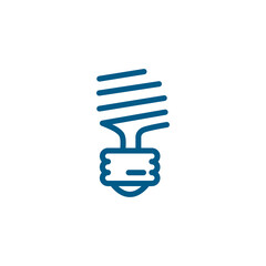 Energy Saving Bulb Line Blue Icon On White Background. Blue Flat Style Vector Illustration