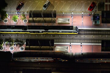 top view of a train station