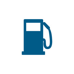 Gas Station Blue Icon On White Background. Blue Flat Style Vector Illustration