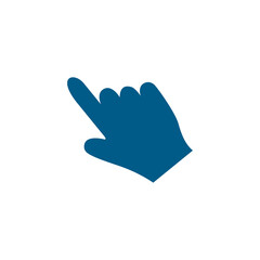 Hand Blue Icon On White Background. Blue Flat Style Vector Illustration