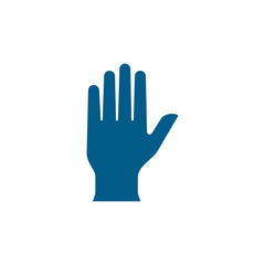Fototapeta na wymiar Hand Blue Icon On White Background. Blue Flat Style Vector Illustration