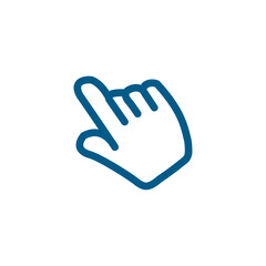 Obraz premium Hand Blue Icon On White Background. Blue Flat Style Vector Illustration