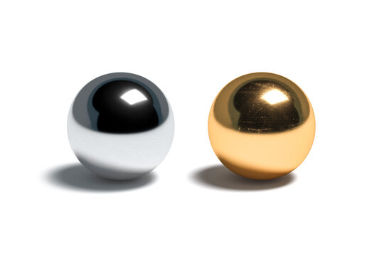 Blank gloss silver and gold ball mock up set