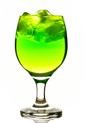 cocktail glass of water with ice