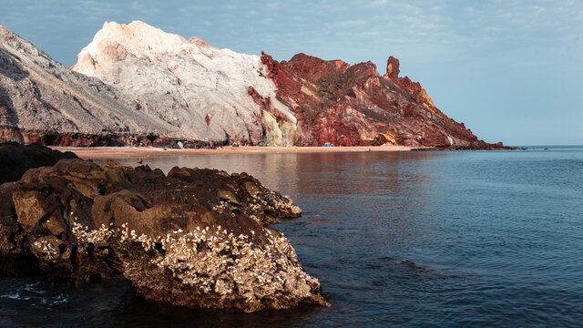 Volcanic island Hormuz in Iran, hormozgan province, amazing martian landscape, another planet
