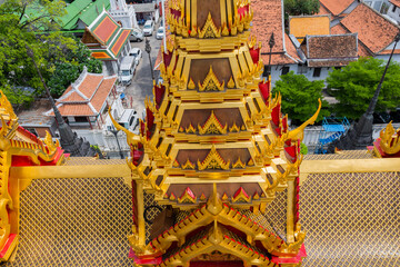 Architecture details of Wat Ratchanatdaram (Loha Prasat), Bangkok, Thailand