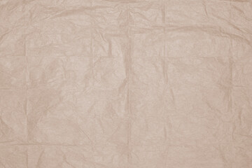 beige or brown crumpled paper texture, vintage crease background
