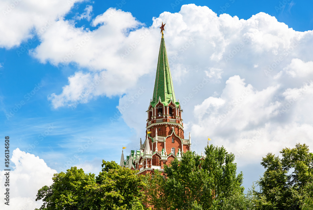 Sticker View of the Borovitskaya tower of the Moscow Kremlin