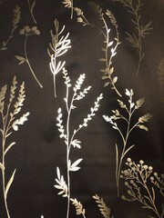 Rideau, stores motifs fleurs or doré, reflets décoration maison tendance