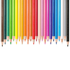 Assortment of colored pencils, color concept