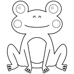 Obraz premium 笑うカエル（線画）