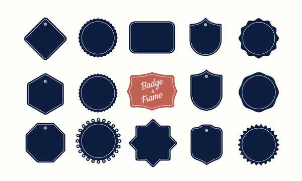 Vector blank frames and badge collection.