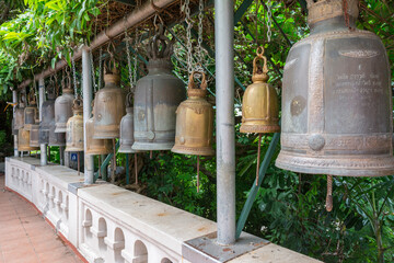 Fototapeta premium Bells at The Golden Mount, Wat Saket, Bangkok, Thailand