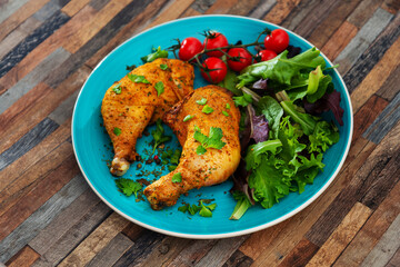 Chicken legs seasoned with curry