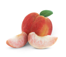 Peach isolated on white background