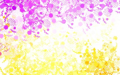 Light Pink, Yellow vector natural background with flowers, roses.