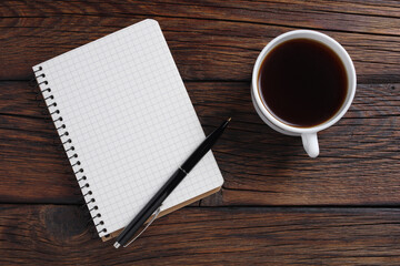 Coffee and notebook
