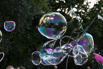 Rainbow of soap bubbles