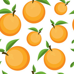 Seamless orange pattern. Bright orange fruit background