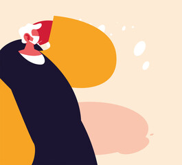 Urban man cartoon with mask and casual cloth vector design