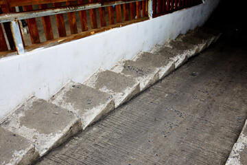 old brick wall with stairs