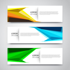 Vector set abstract geometric design banner web template.