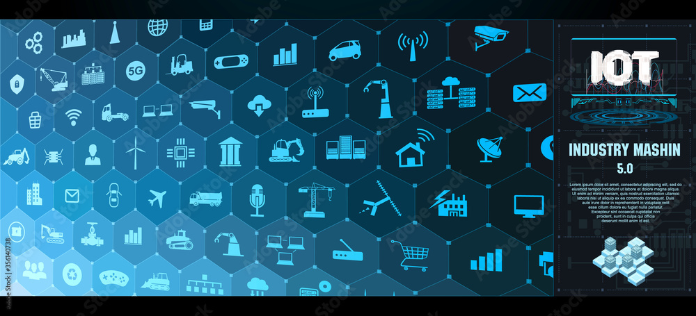 Aufkleber start page internet of things and devices. network connection concept. web of network connections on