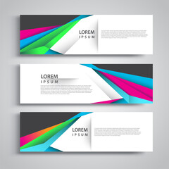 Fototapeta premium Vector set abstract geometric design banner web template.