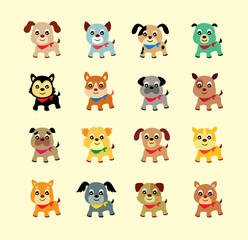 cute puppy dog vector collection