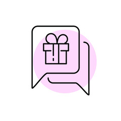 message gift, congratulation, icon