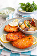 Schnitzel mit Gurkensalat