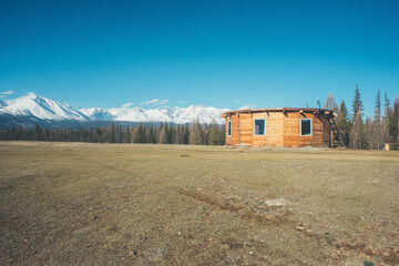 Fototapeta na wymiar Lonely haven. Mountain Altai. Kurai steppe
