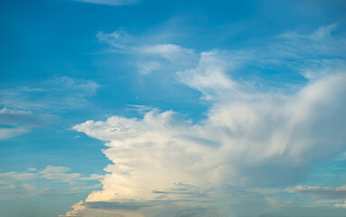 cloudy blue sky view sushine, yellow light background