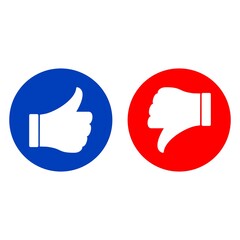 Vector icons of likes and dislikes. Icons used in social media, the web, digital postings.
