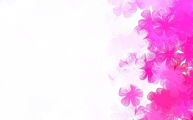 Light Purple, Pink vector doodle texture with flowers