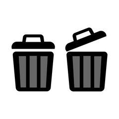 Vector icon of trash can.