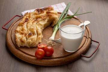 Traditional balkan meal - Burek or Borek pie with cheese