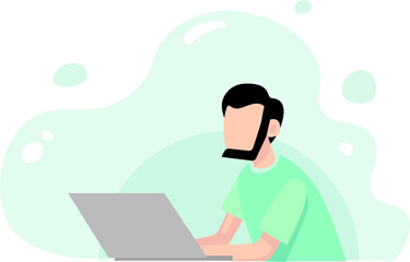 man working on laptop