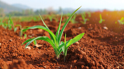 1 week corn seedling	
