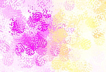 Light Pink, Yellow vector texture with abstract forms.