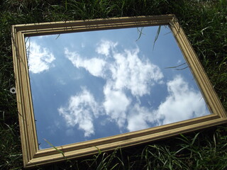 mirror on the grass